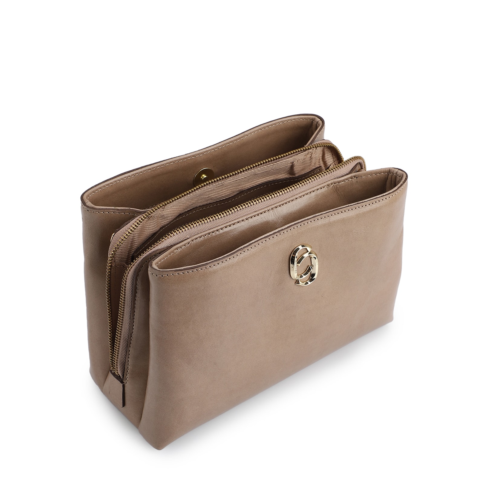Bolsa Transversal Couro Bege