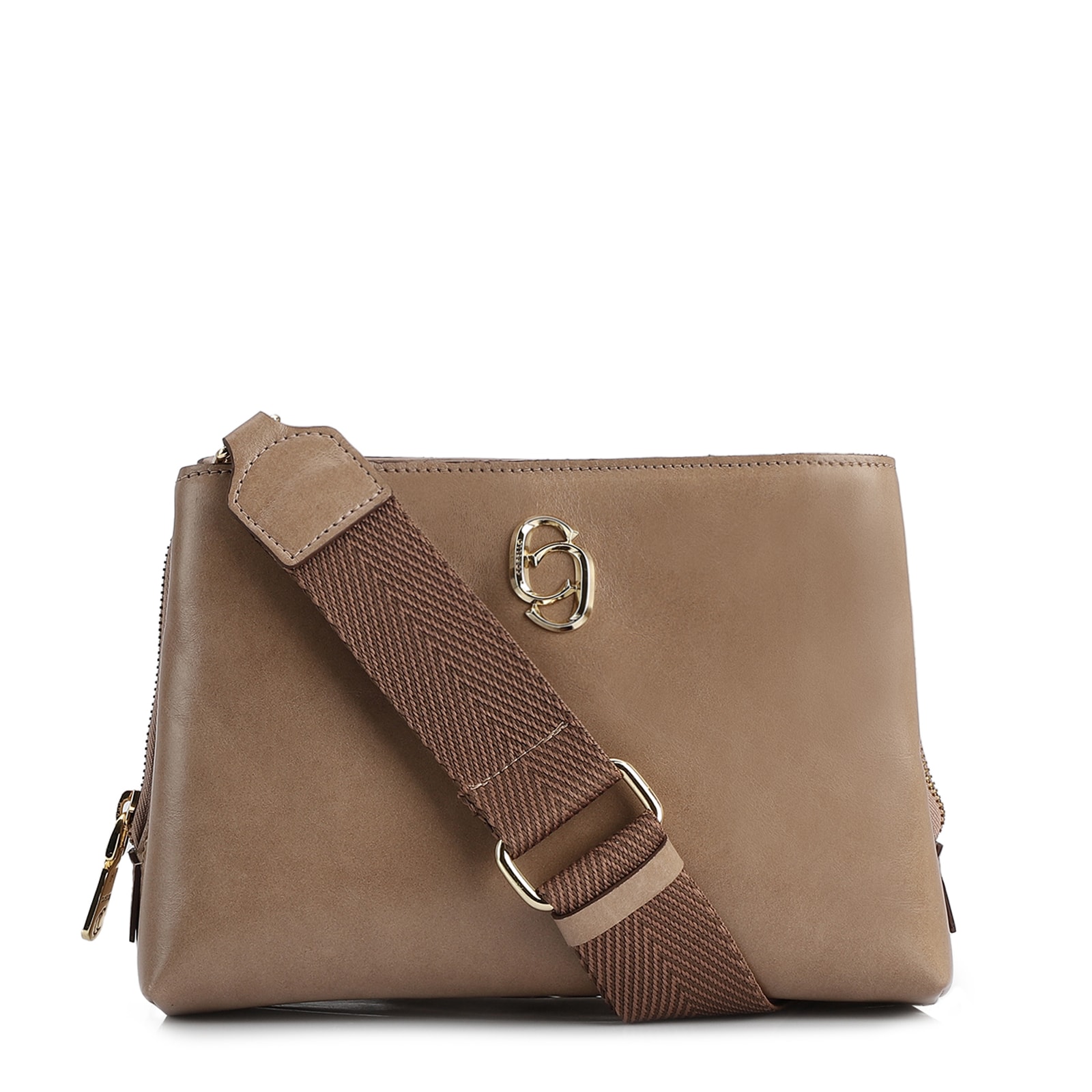 Bolsa Transversal Couro Bege