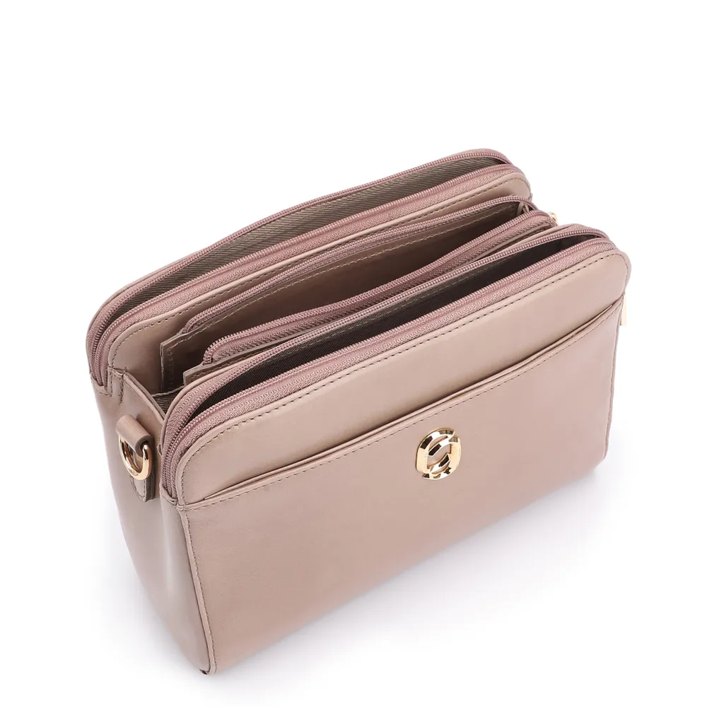 Bolsa Transversal Couro Bege - imagem 4
