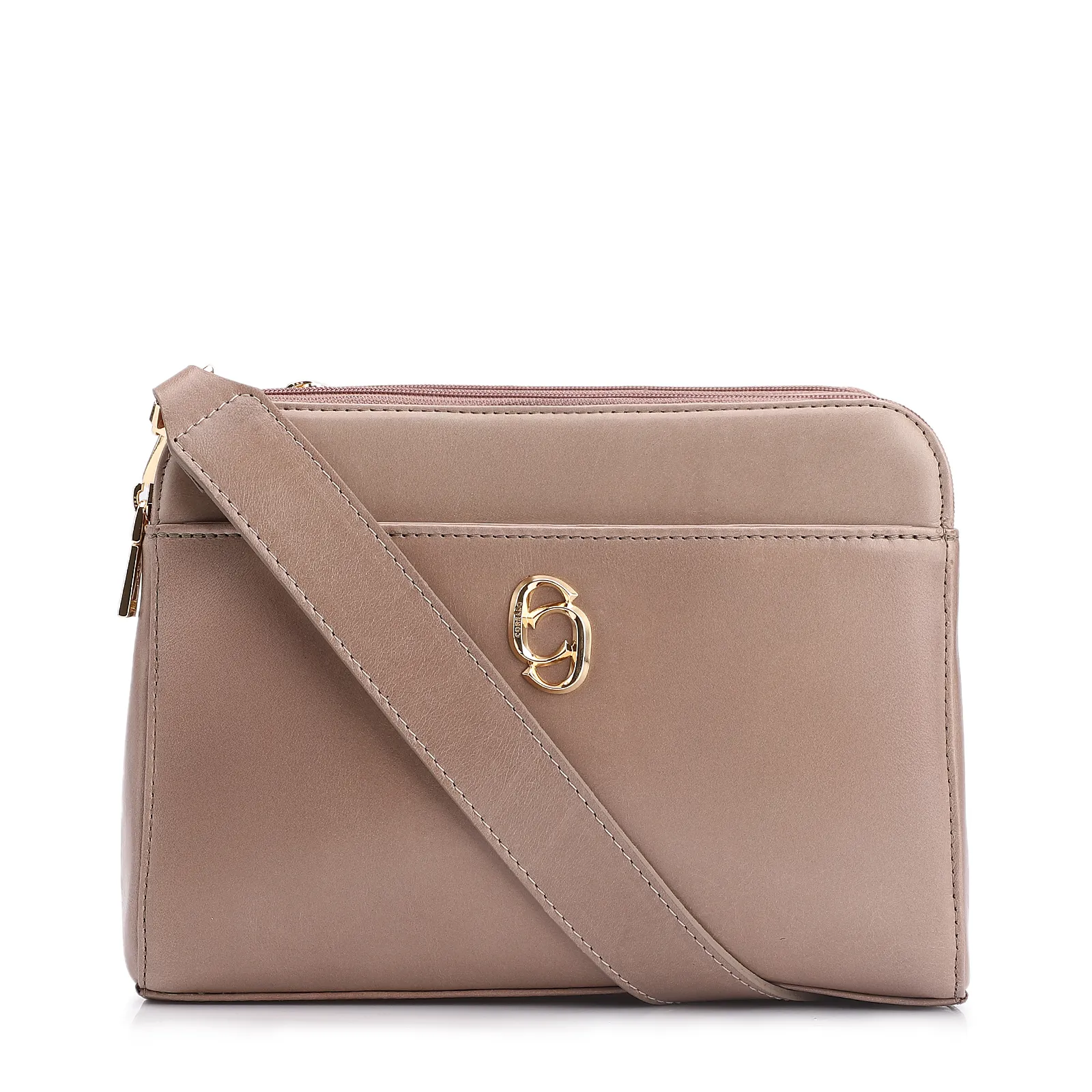 Bolsa Transversal Couro Bege
