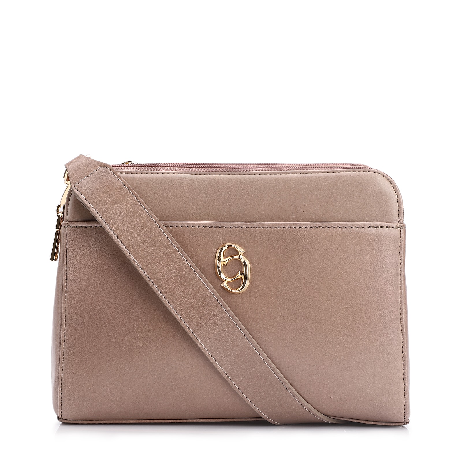 Bolsa Transversal Couro Bege
