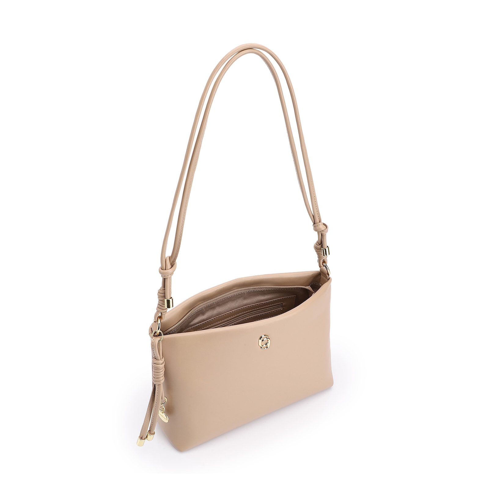 Bolsa Transversal Couro Bege