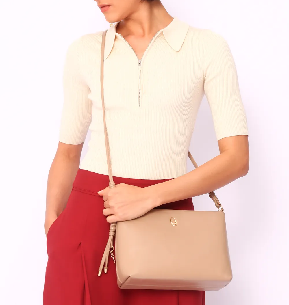 Bolsa Transversal Couro Bege - imagem 2