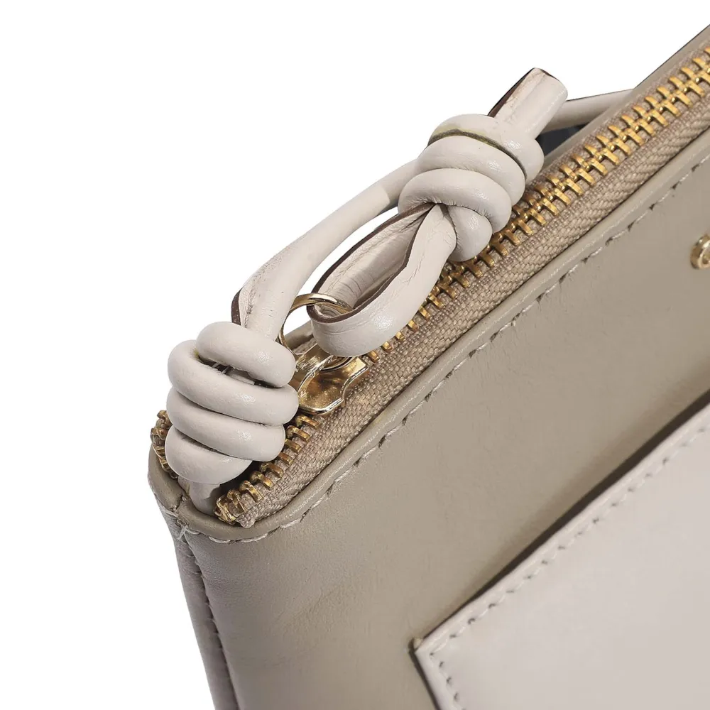 Bolsa Transversal Couro Bege/Off White - imagem 5
