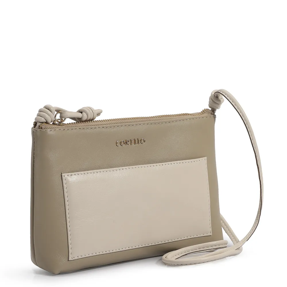Bolsa Transversal Couro Bege/Off White - imagem 2