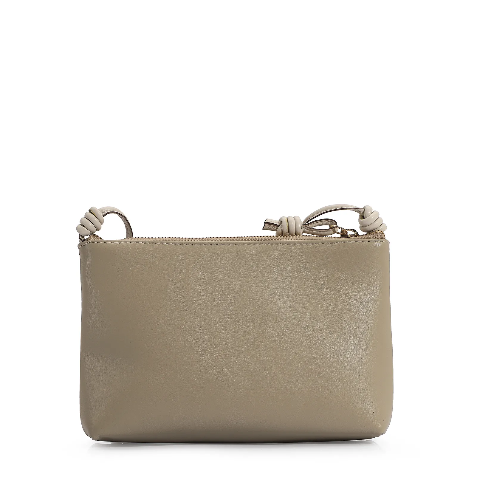 Bolsa Transversal Couro Bege/Off White