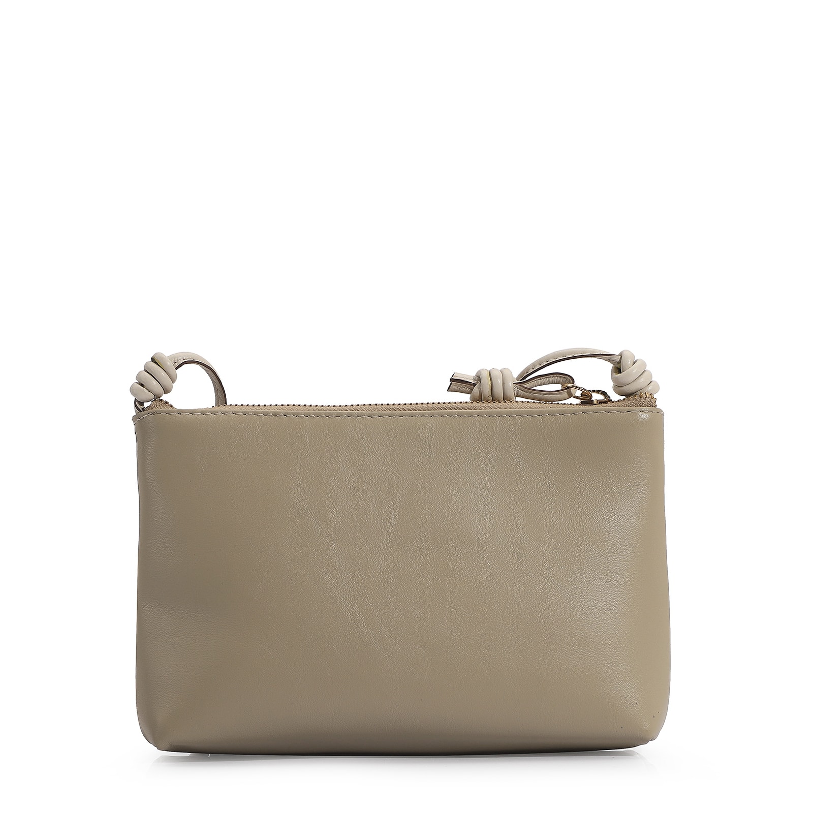 Bolsa Transversal Couro Bege/Off White