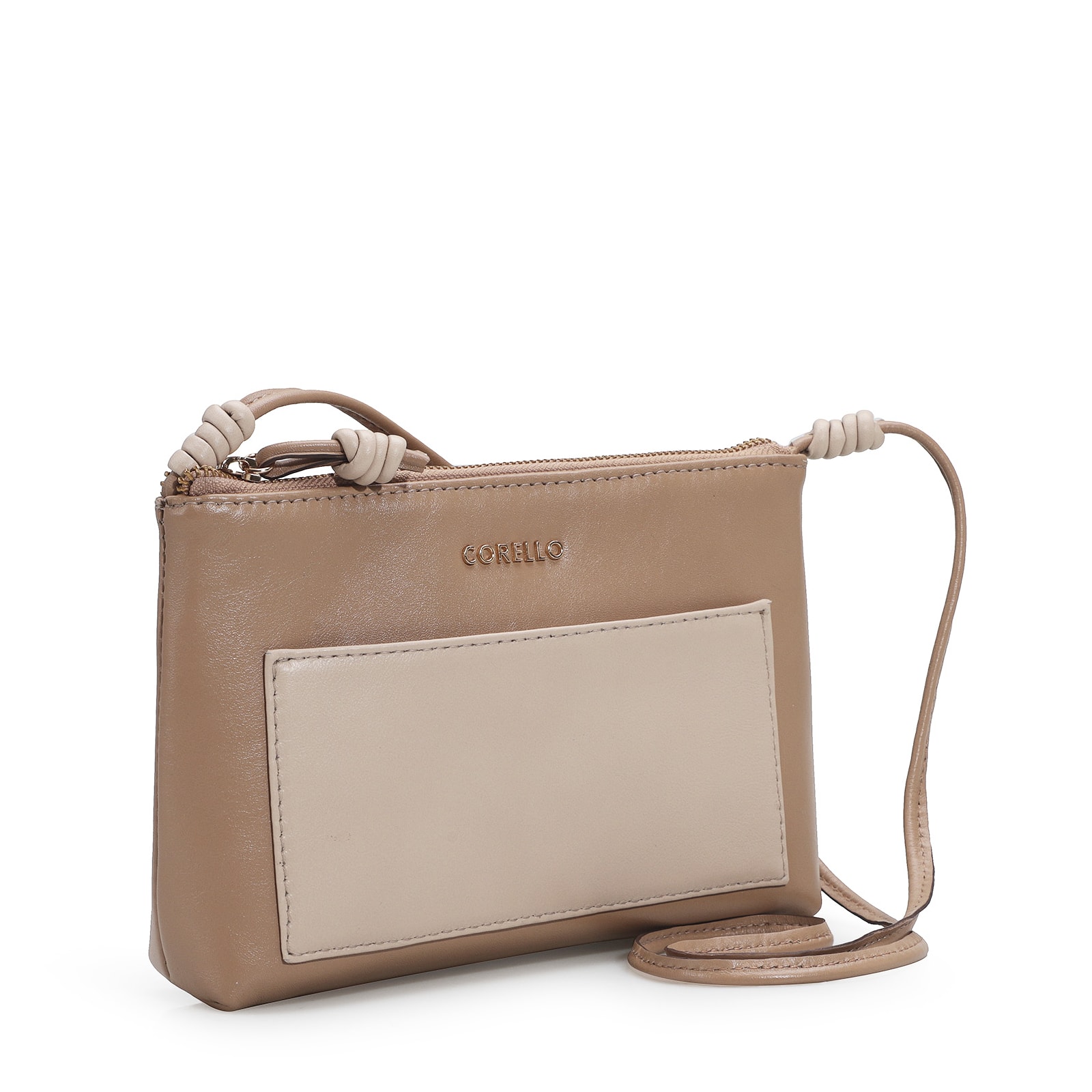 Bolsa Transversal Couro Bege/Vanilla