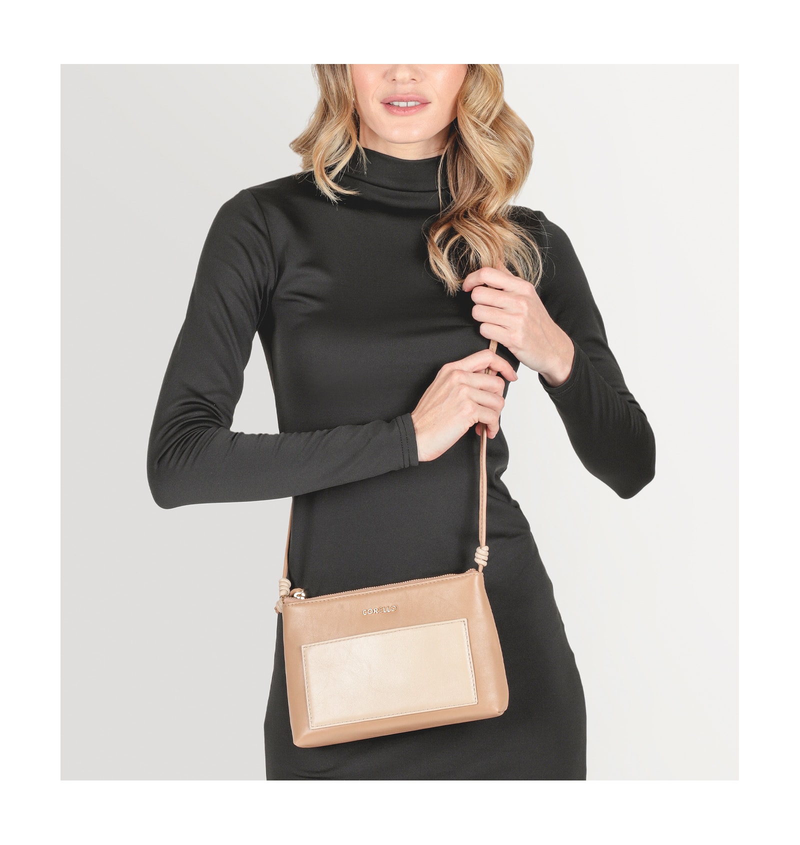 Bolsa Transversal Couro Bege/Vanilla