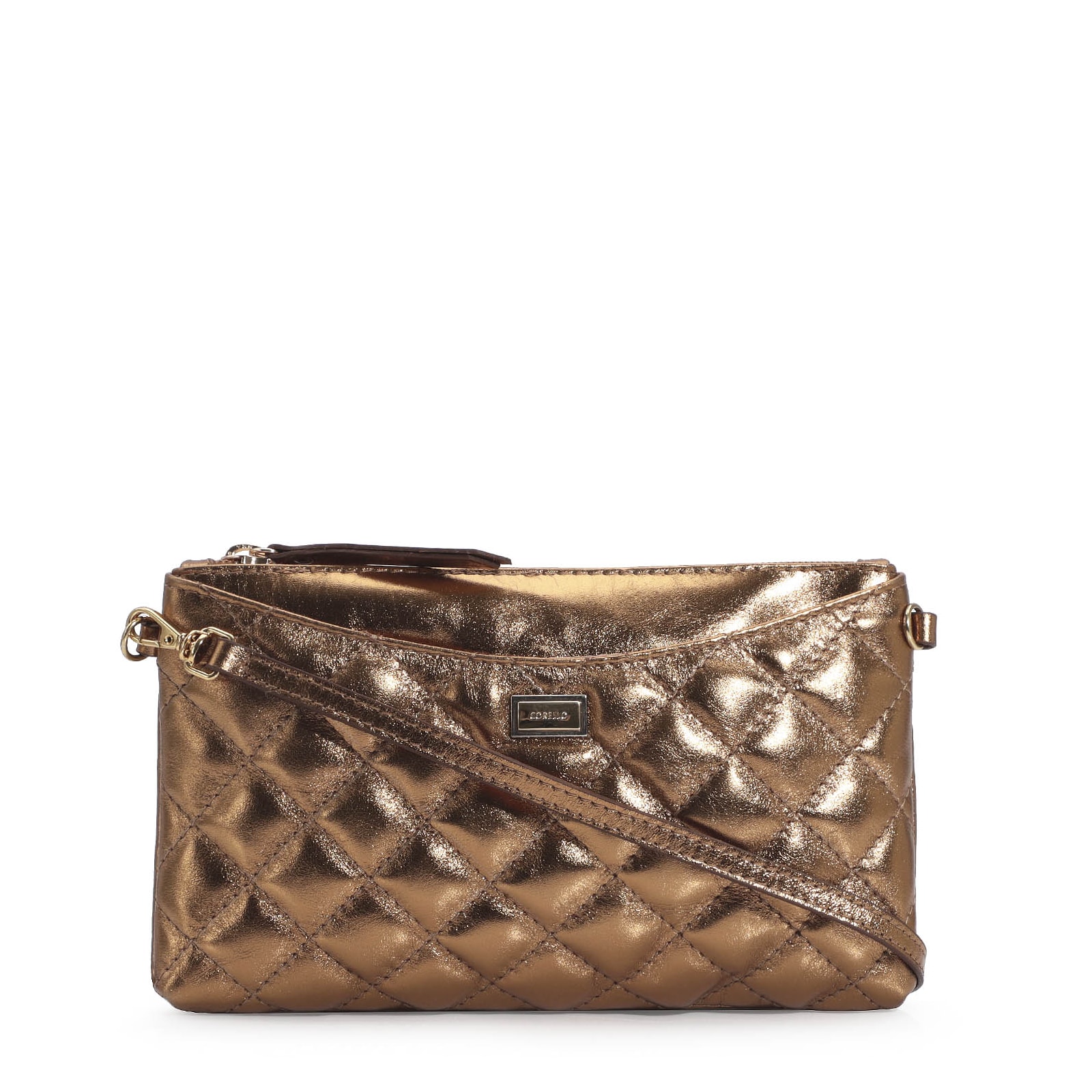 Bolsa Transversal Couro Bronze