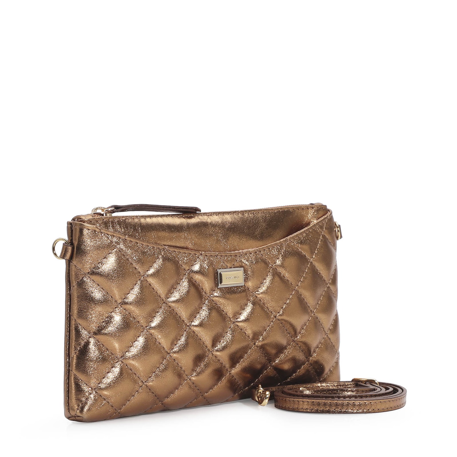 Bolsa Transversal Couro Bronze