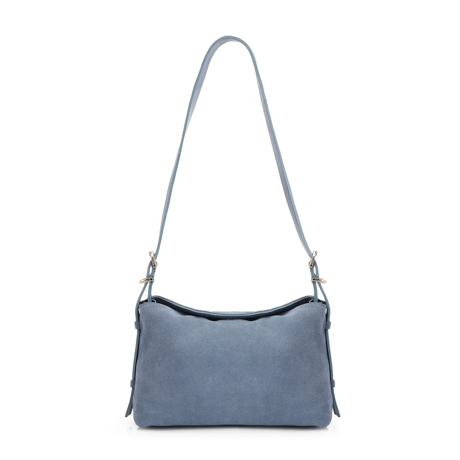 Bolsa Transversal Couro Camurça Azul