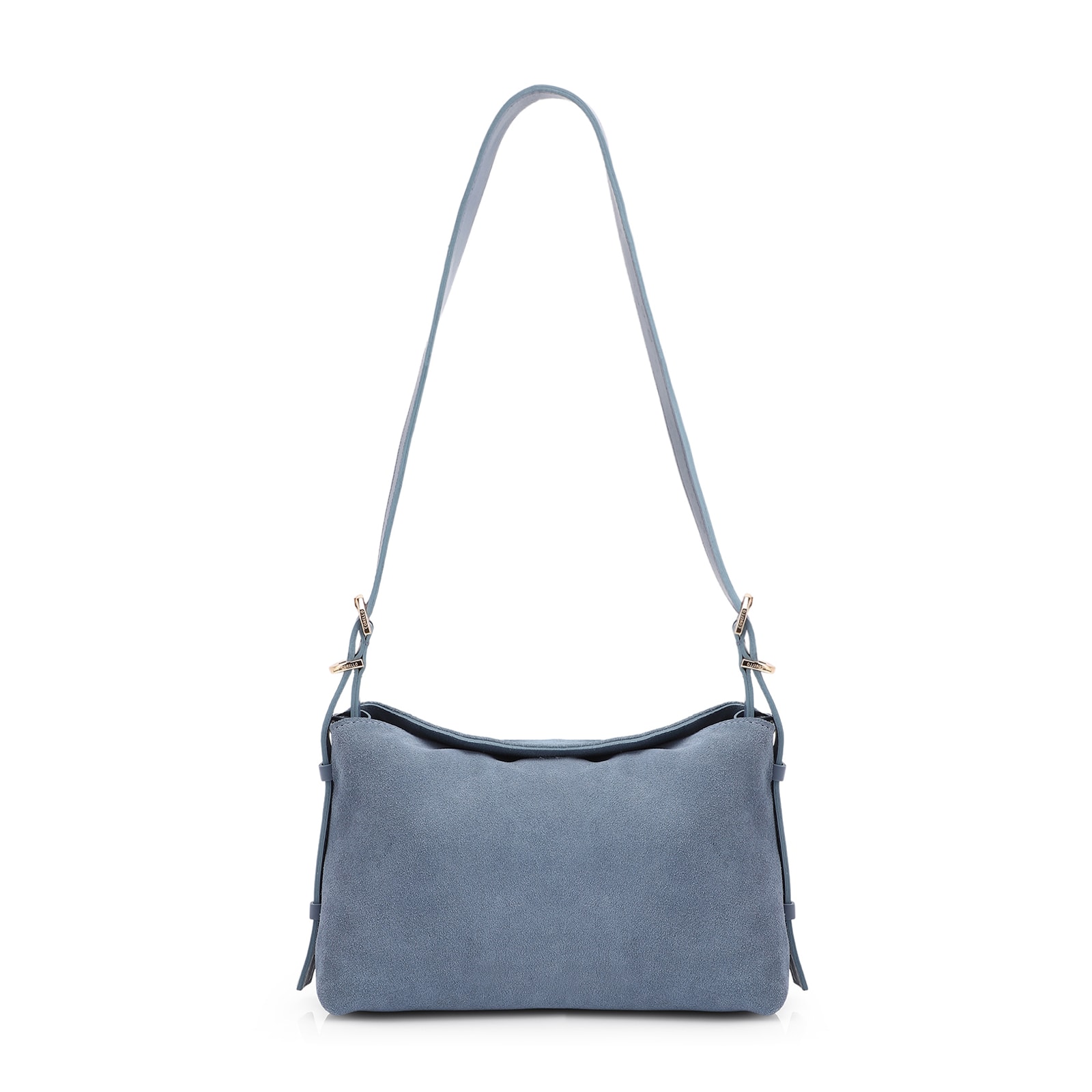 Bolsa Transversal Couro Camurça Azul