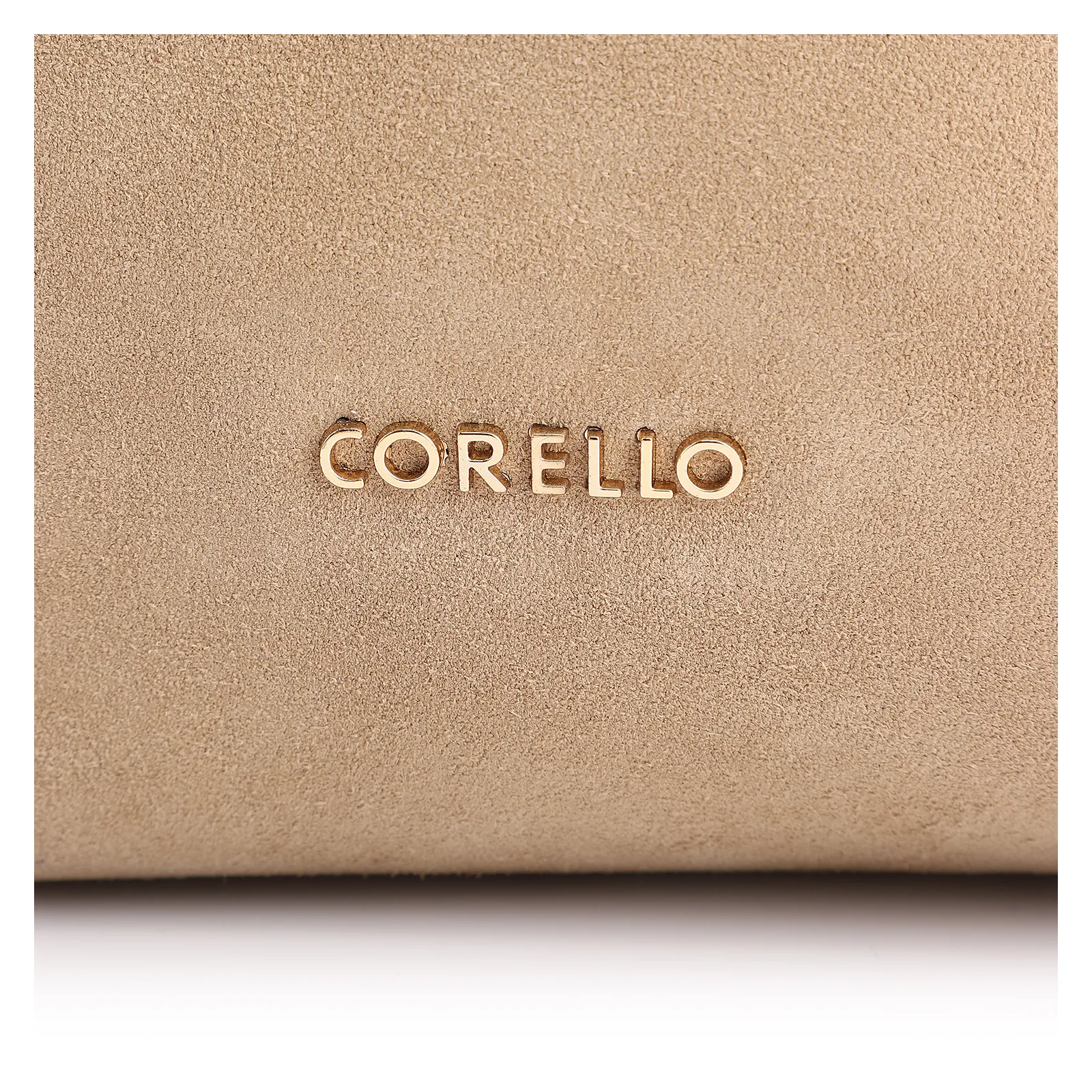 Bolsa Transversal Couro Camurça Bege/Couro Bege