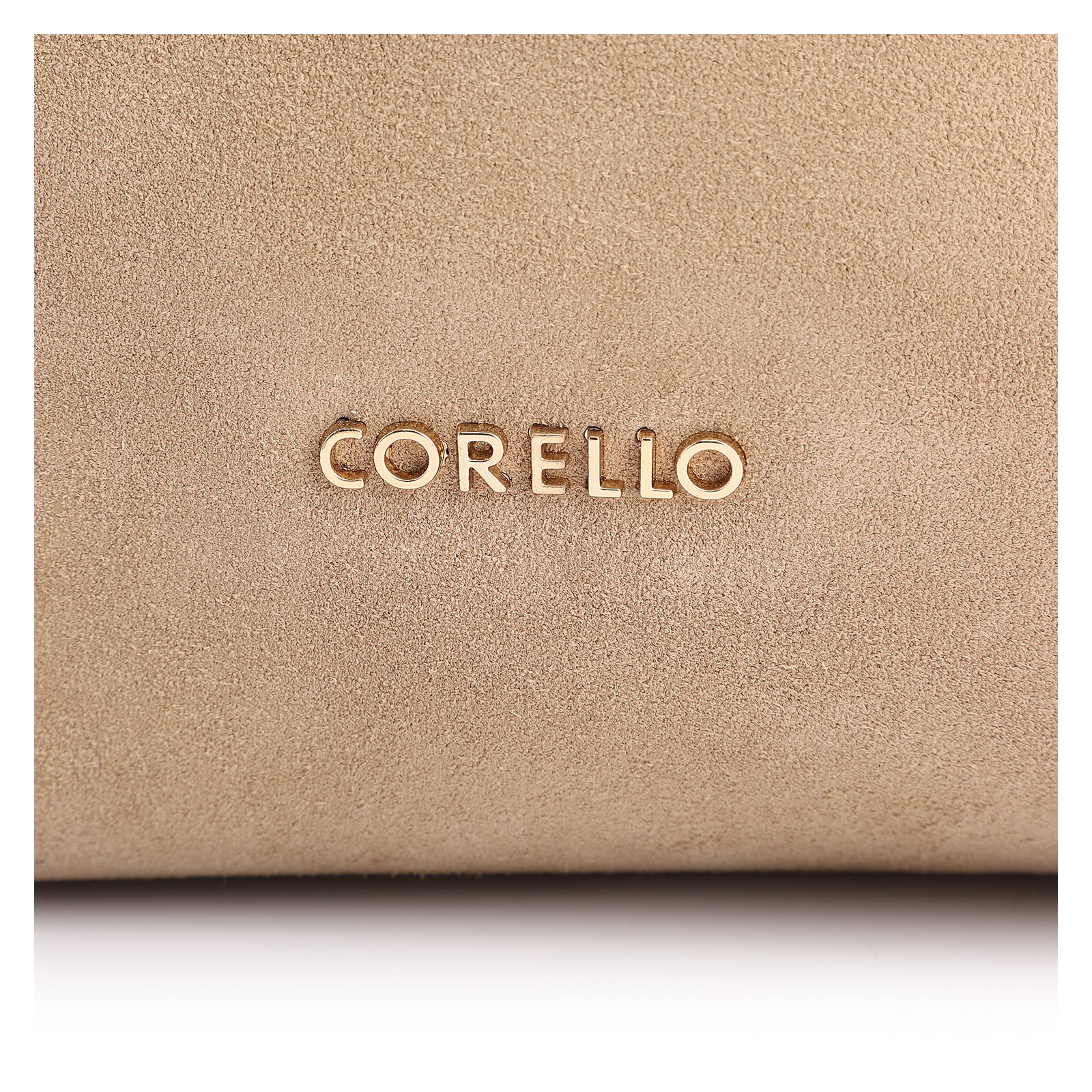 Bolsa Transversal Couro Camurça Bege/Couro Bege