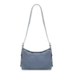 Bolsa Transversal Couro Camurça/Couro Azul - imagem 1