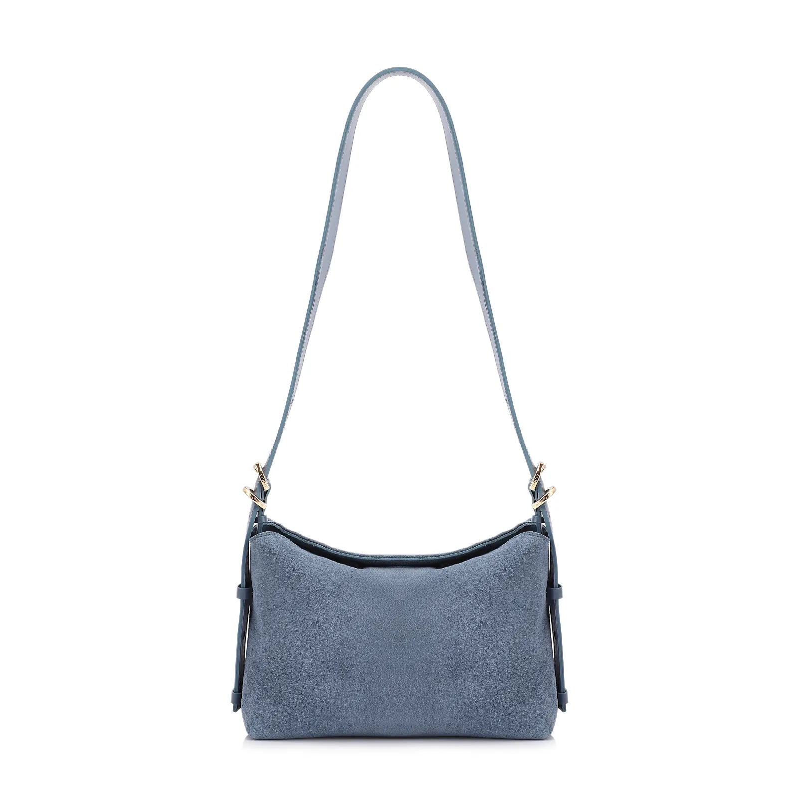 Bolsa Transversal Couro Camurça/Couro Azul