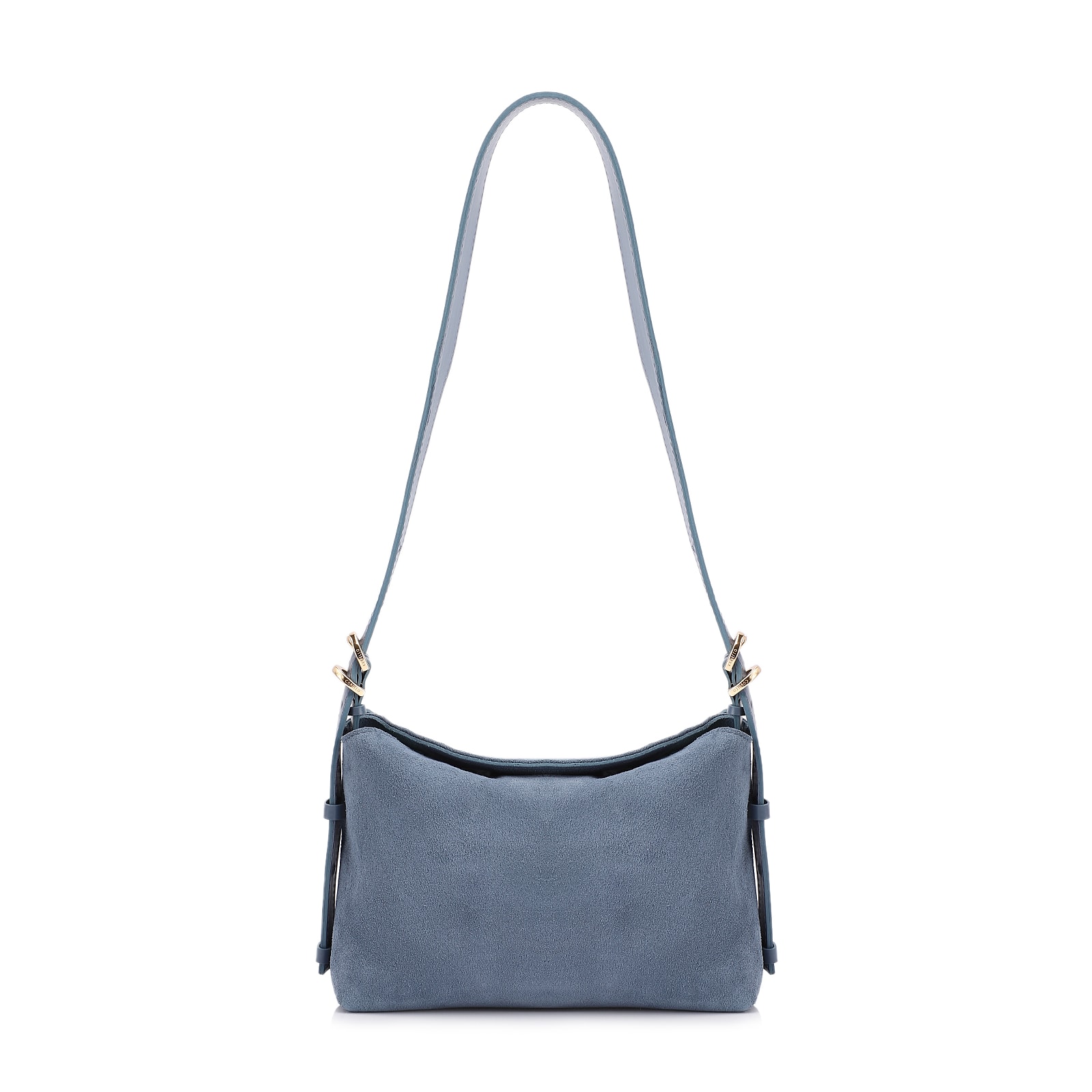 Bolsa Transversal Couro Camurça/Couro Azul