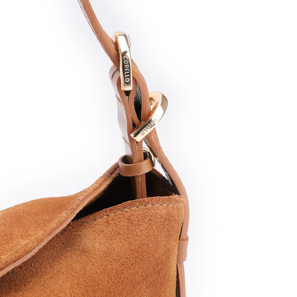 Bolsa Transversal Couro Camurça/Couro Marrom Claro - imagem 8