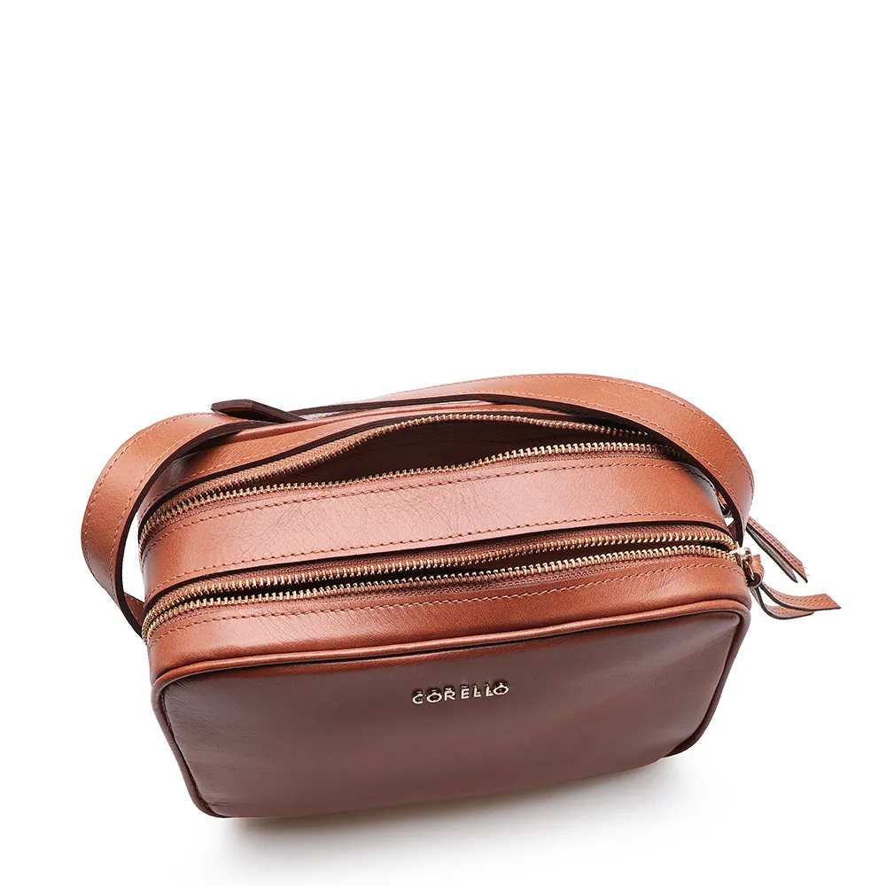 Bolsa Transversal Couro Caramelo - imagem 4