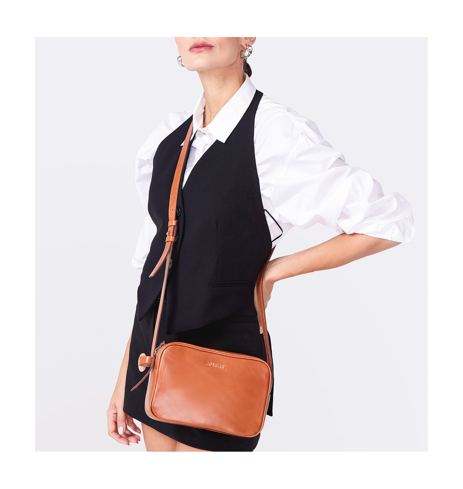 Bolsa Transversal Couro Caramelo