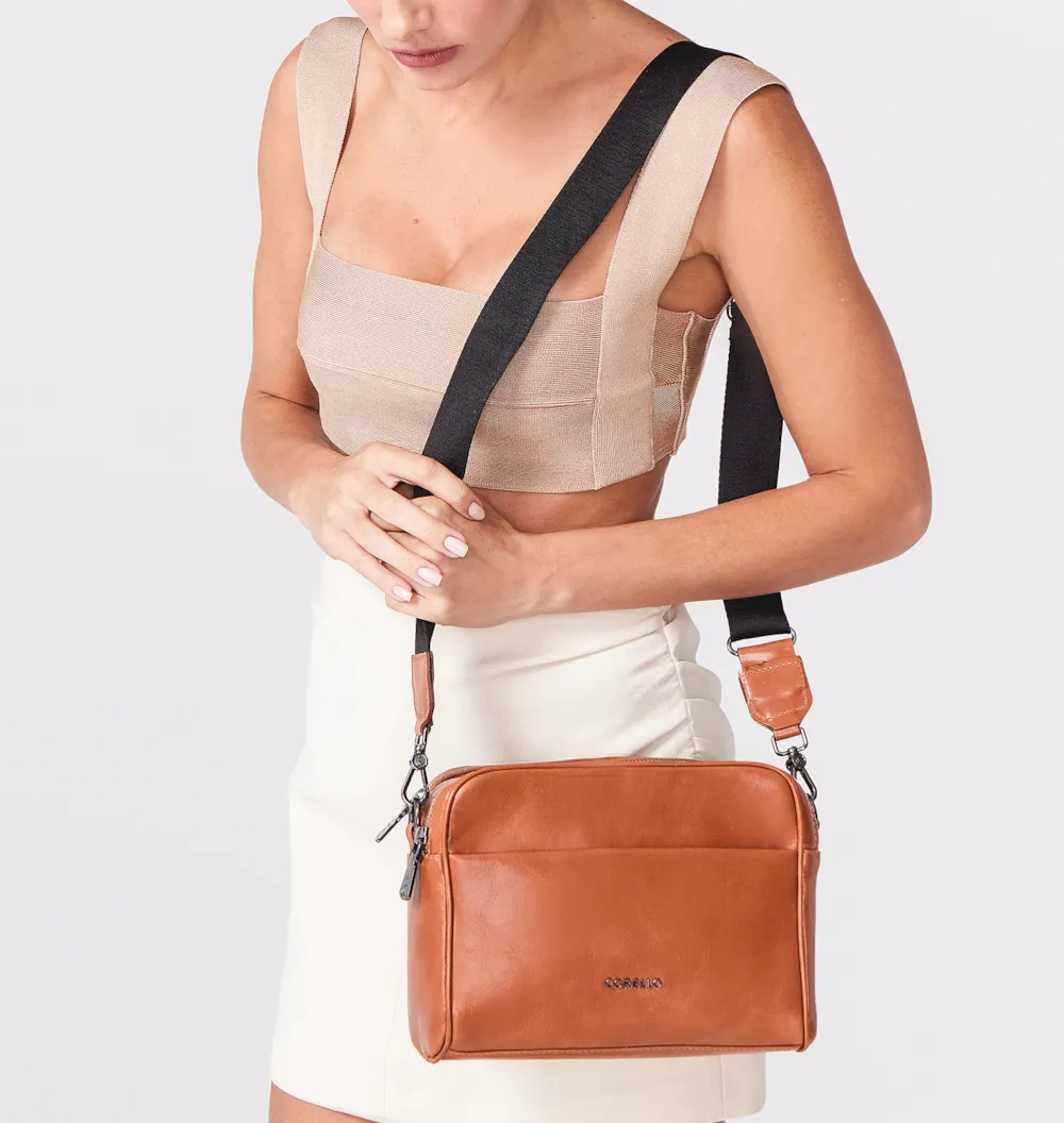 Bolsa Transversal Couro Caramelo - imagem 2