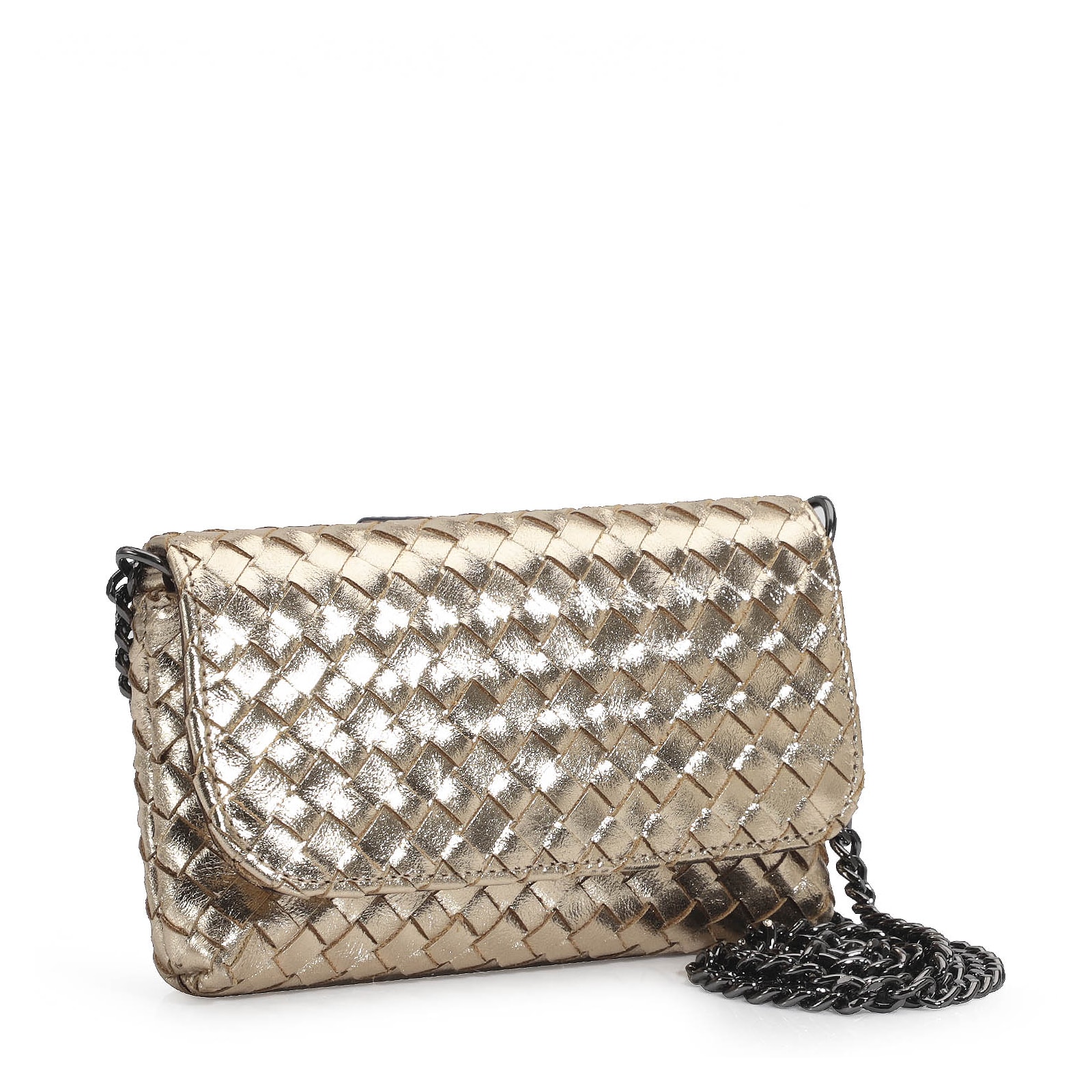 Bolsa Transversal Couro Champagne