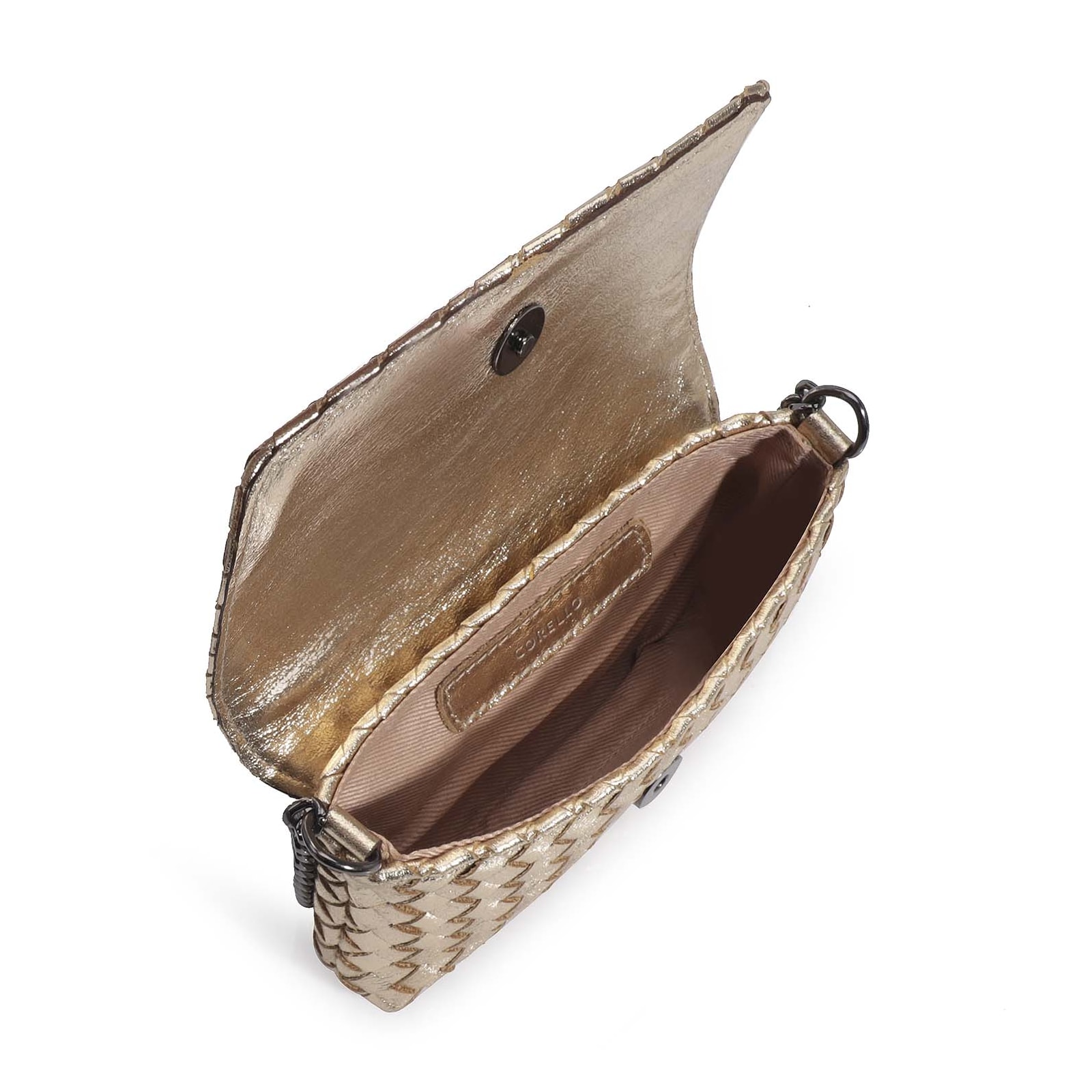 Bolsa Transversal Couro Champagne