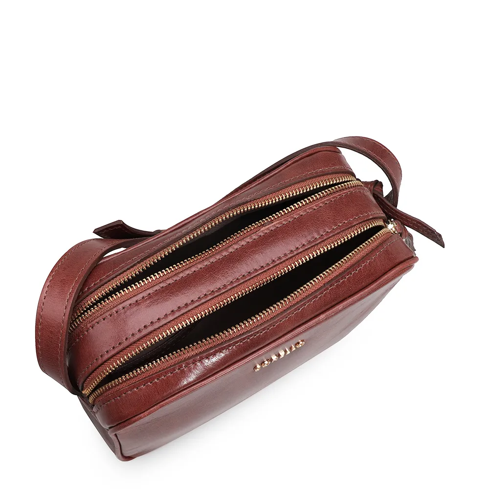Bolsa Transversal Couro Conhaque - imagem 4