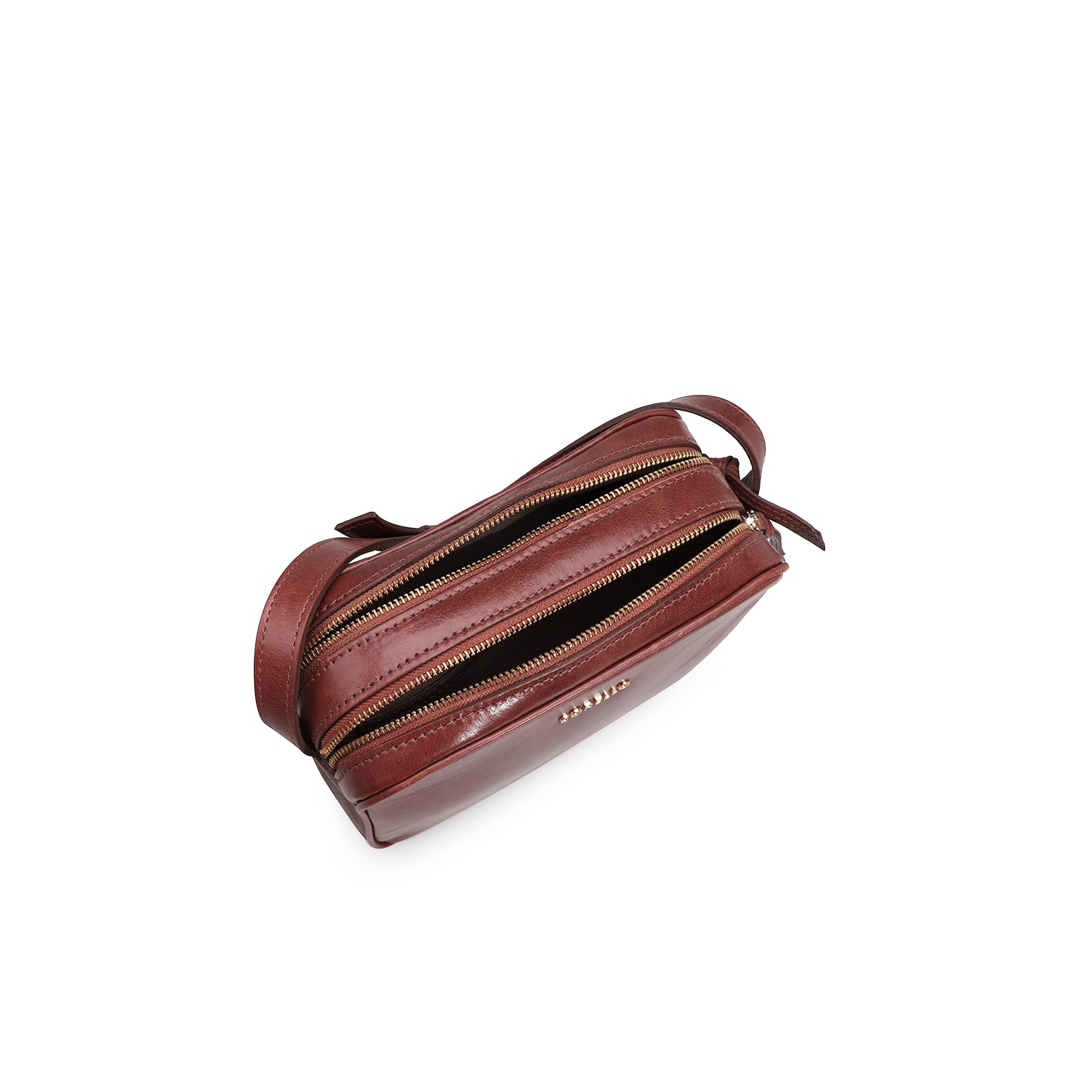 Bolsa Transversal Couro Conhaque