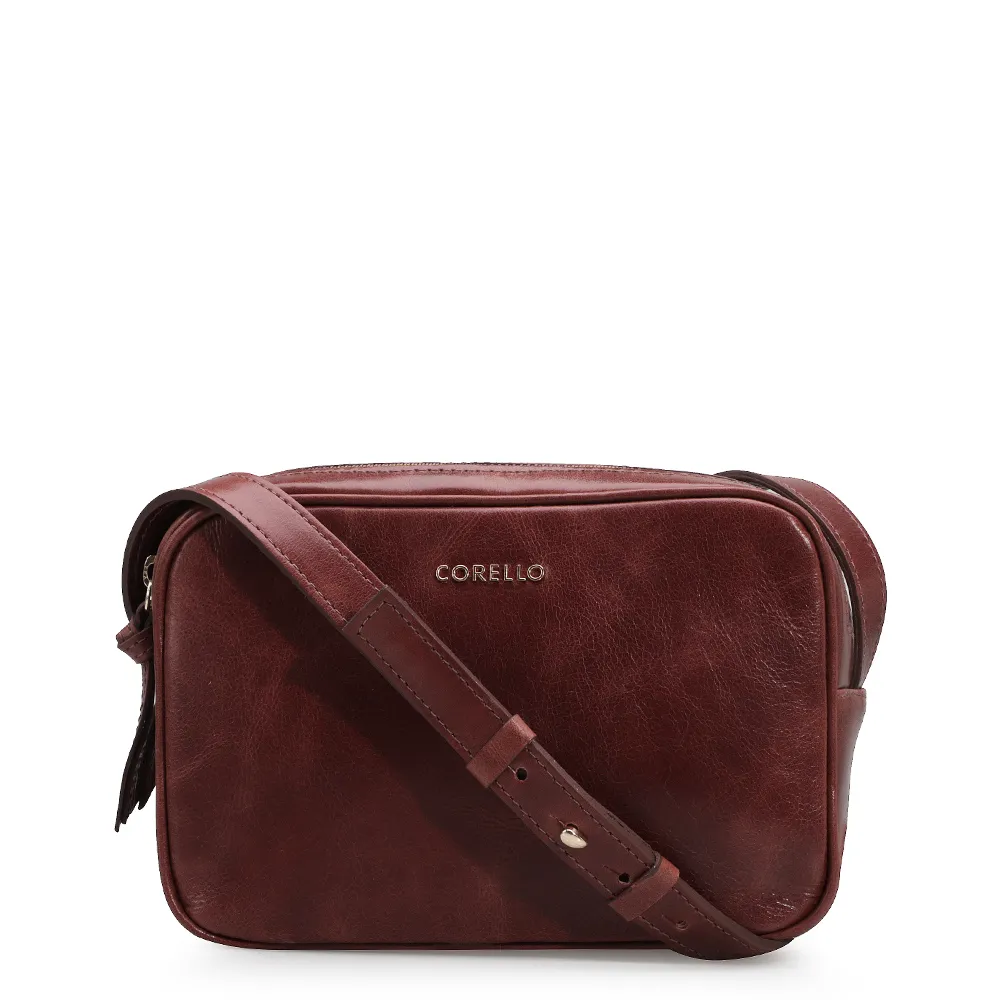 Bolsa Transversal Couro Conhaque