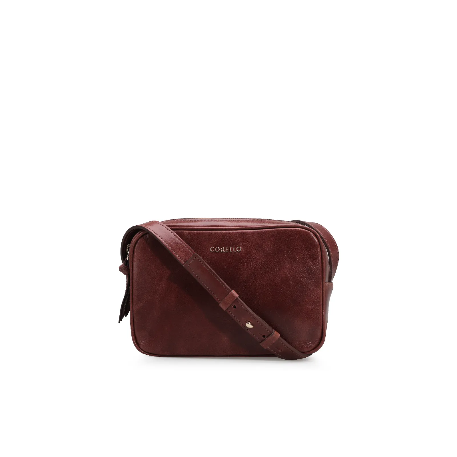 Bolsa Transversal Couro Conhaque