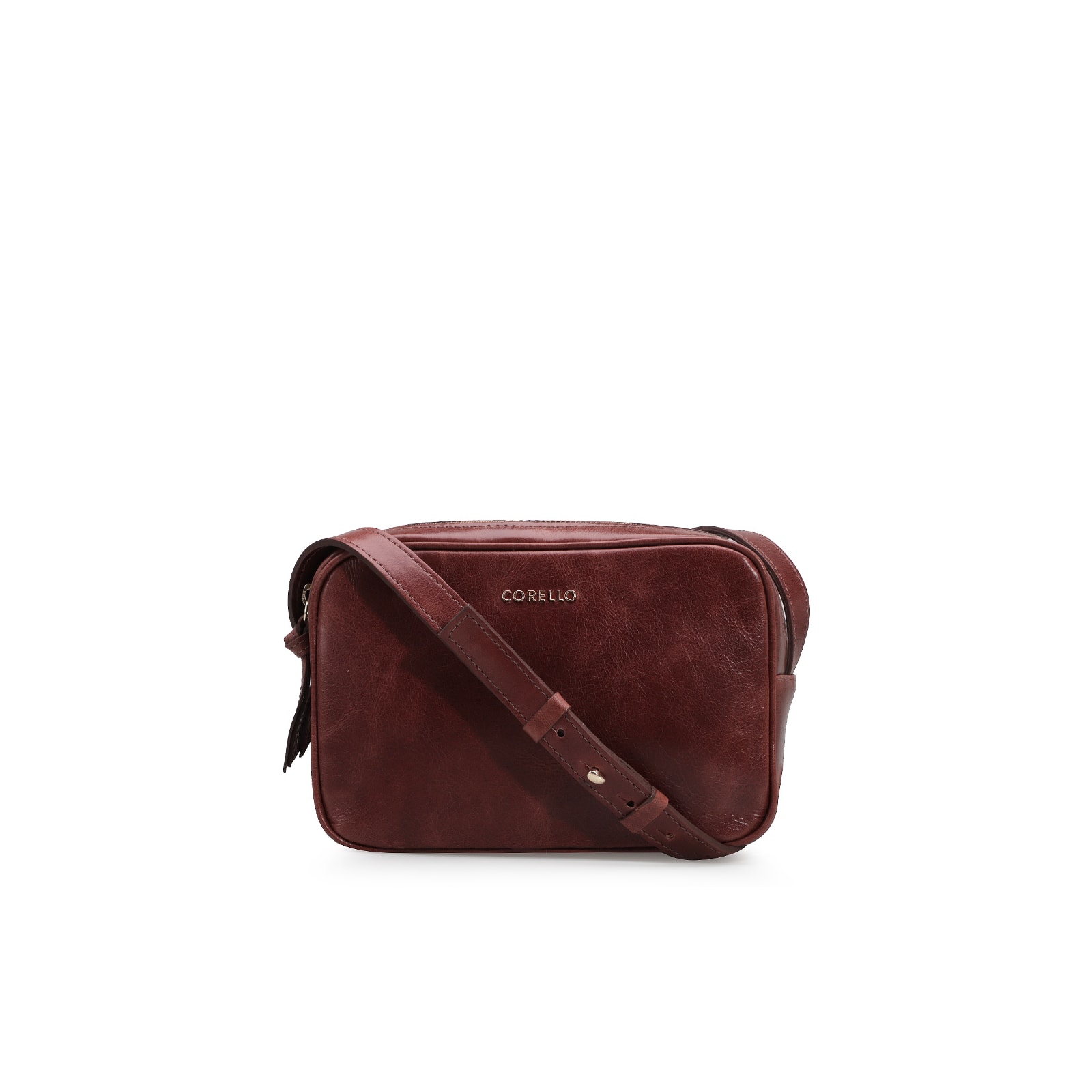 Bolsa Transversal Couro Conhaque