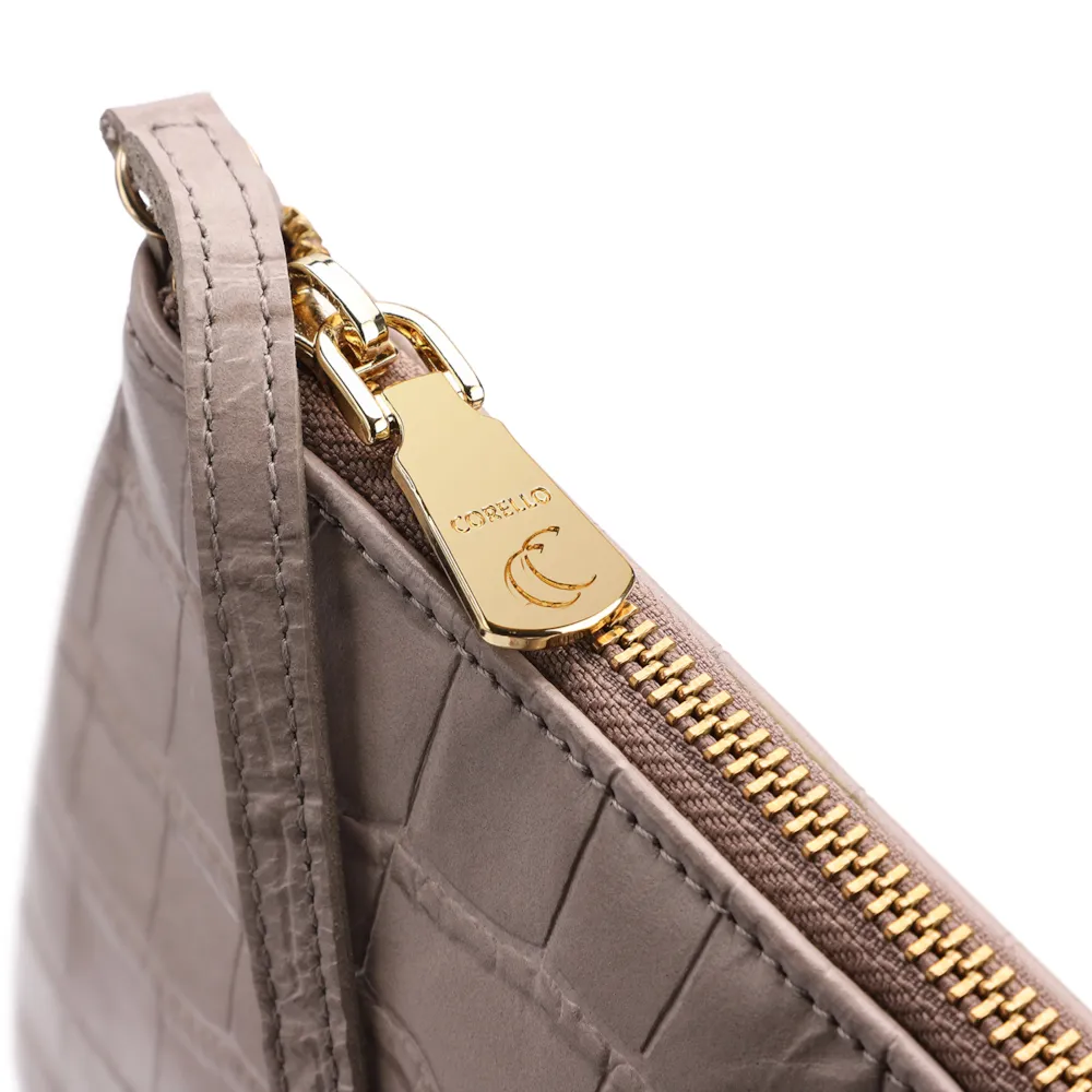 Bolsa Transversal Couro Croco Bege - imagem 5