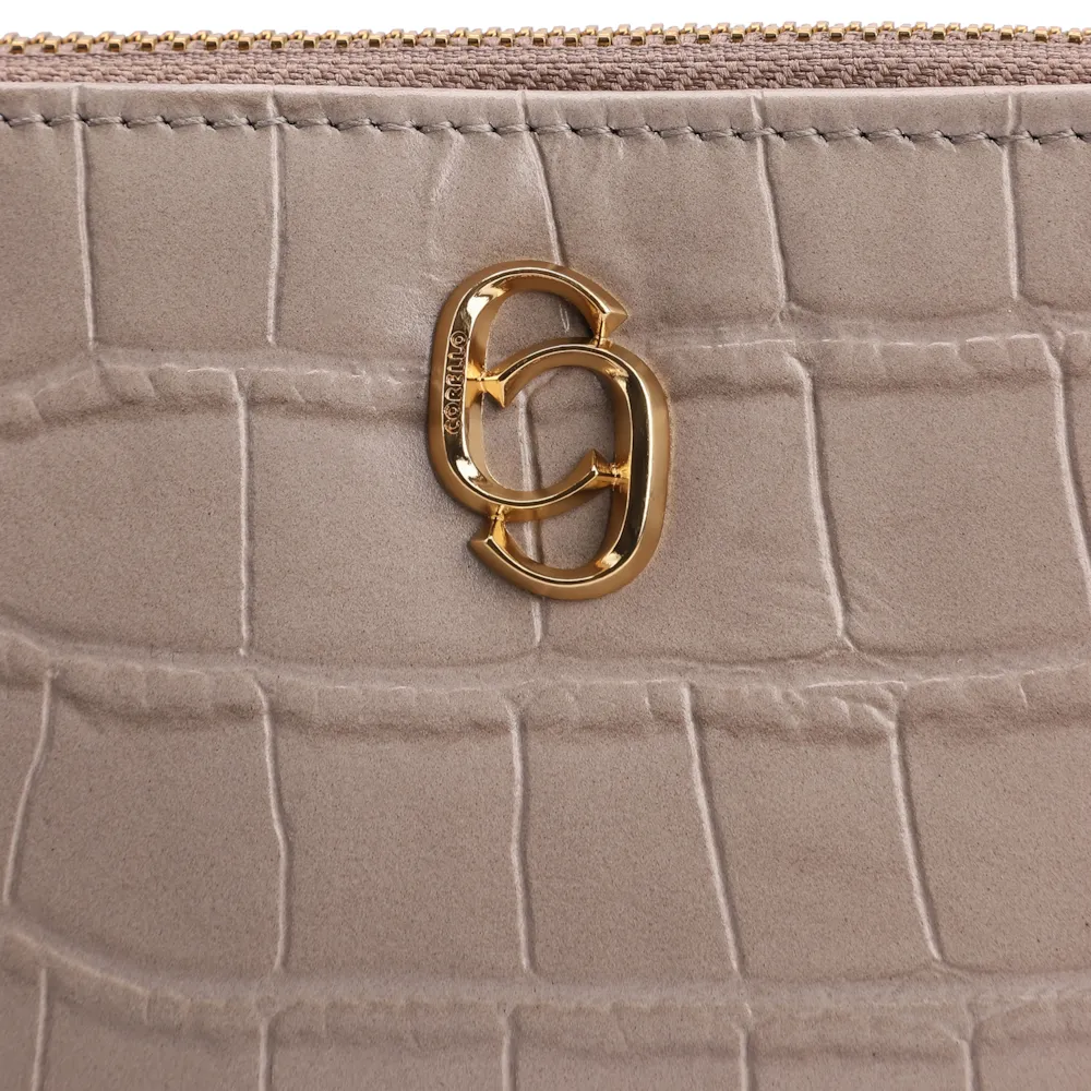 Bolsa Transversal Couro Croco Bege - imagem 6