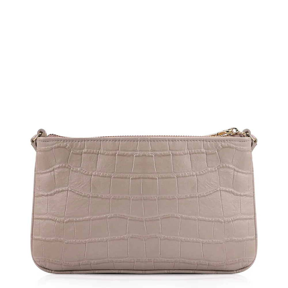 Bolsa Transversal Couro Croco Bege - imagem 3