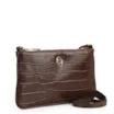 Bolsa Transversal Couro Croco Marrom - imagem 2