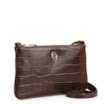 Bolsa Transversal Couro Croco Marrom - imagem 2