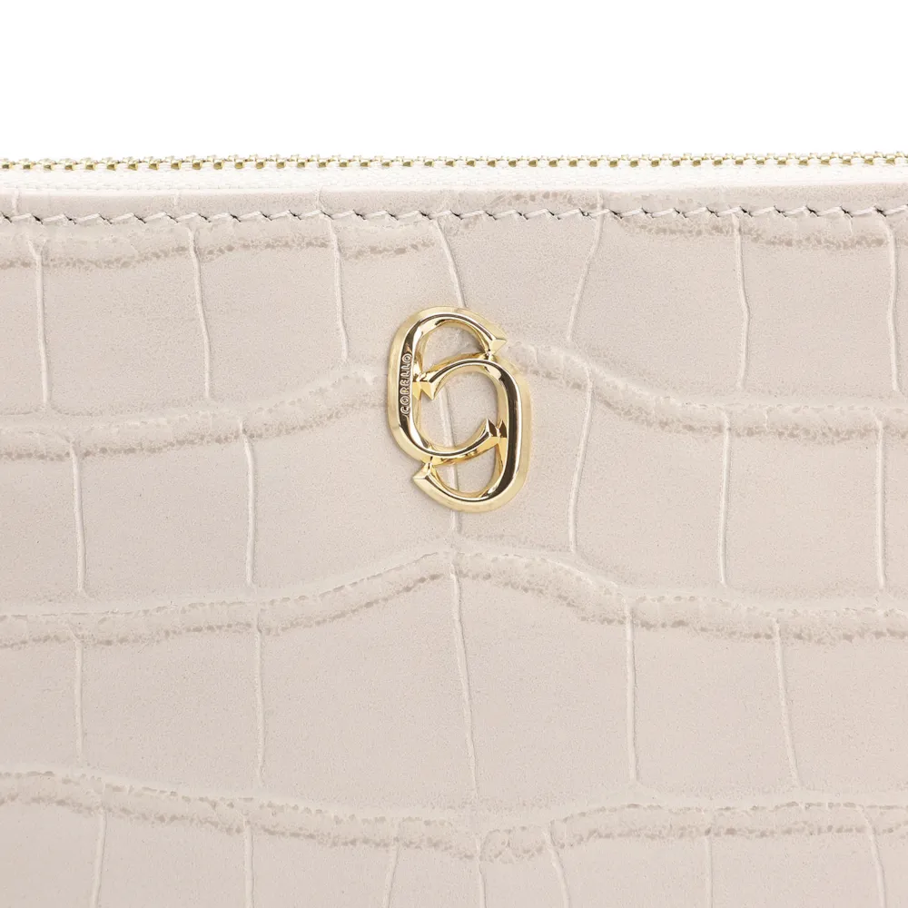 Bolsa Transversal Couro Croco Off White - imagem 5