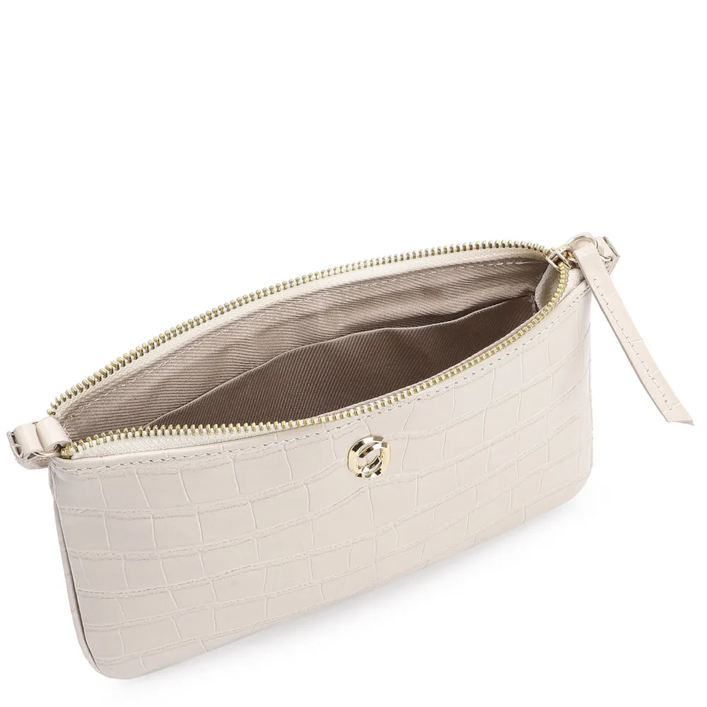 Bolsa Transversal Couro Croco Off White - imagem 4