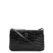 Bolsa Transversal Couro Croco Preto - imagem 1