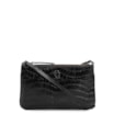 Bolsa Transversal Couro Croco Preto - imagem 1