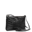 Bolsa Transversal Couro Croco Preto - imagem 2