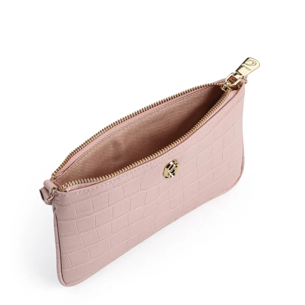 Bolsa Transversal Couro Croco Rosa - imagem 4