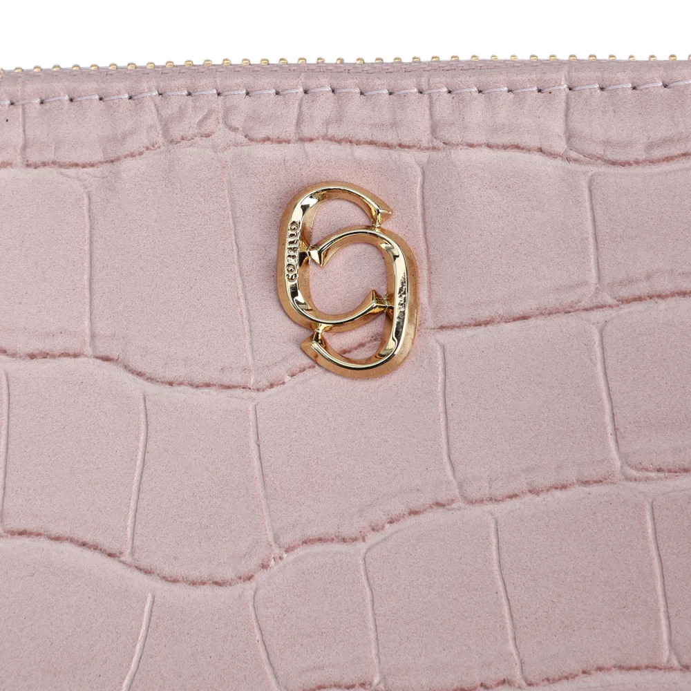 Bolsa Transversal Couro Croco Rosa - imagem 6