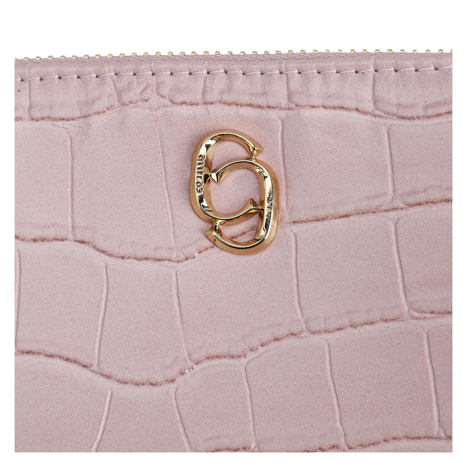Bolsa Transversal Couro Croco Rosa