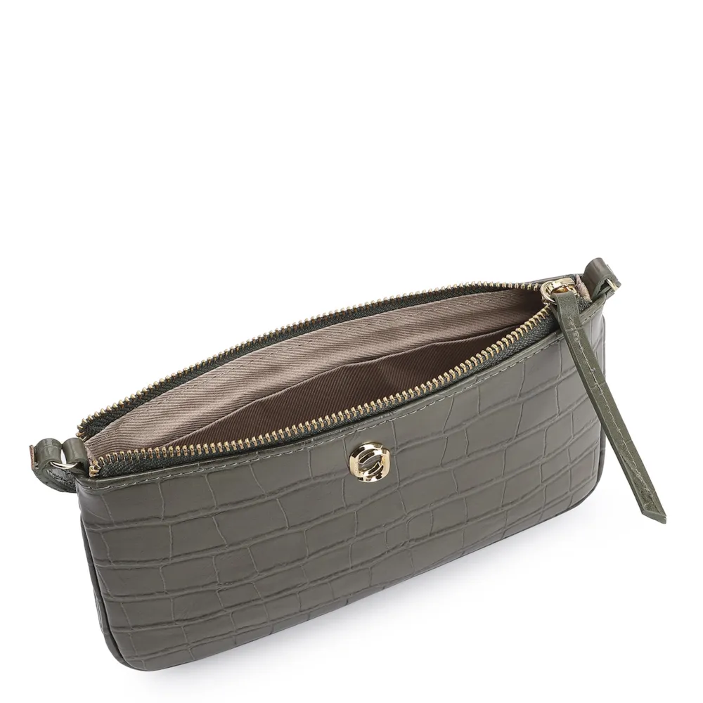 Bolsa Transversal Couro Croco Verde - imagem 4