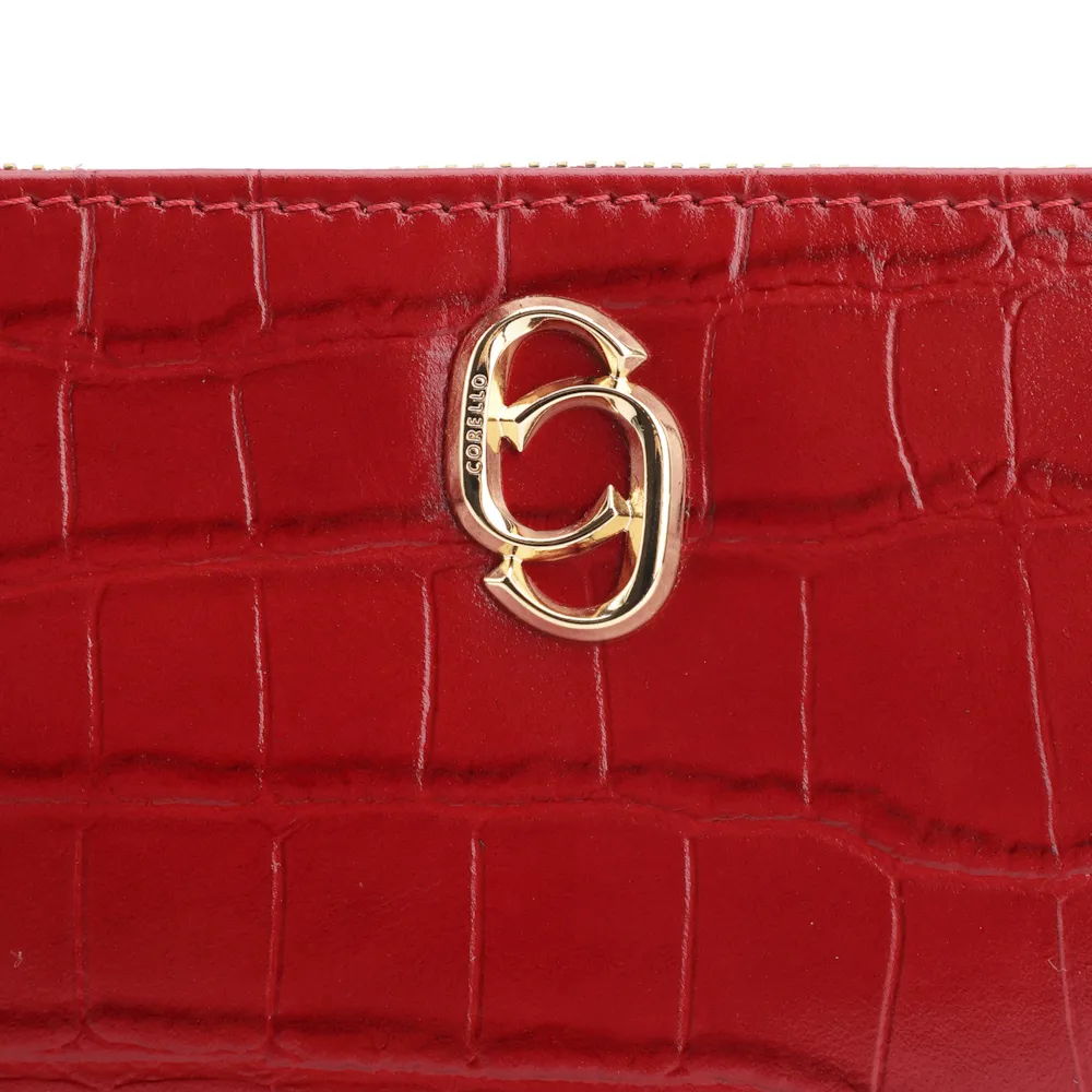Bolsa Transversal Couro Croco Vermelho - imagem 5