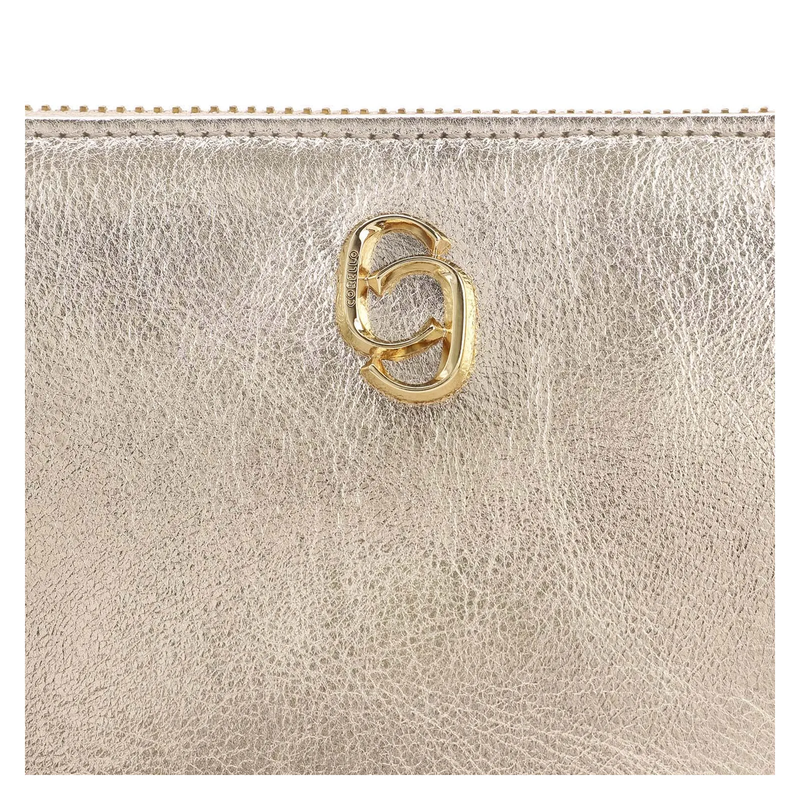 Bolsa Transversal Couro Dourado