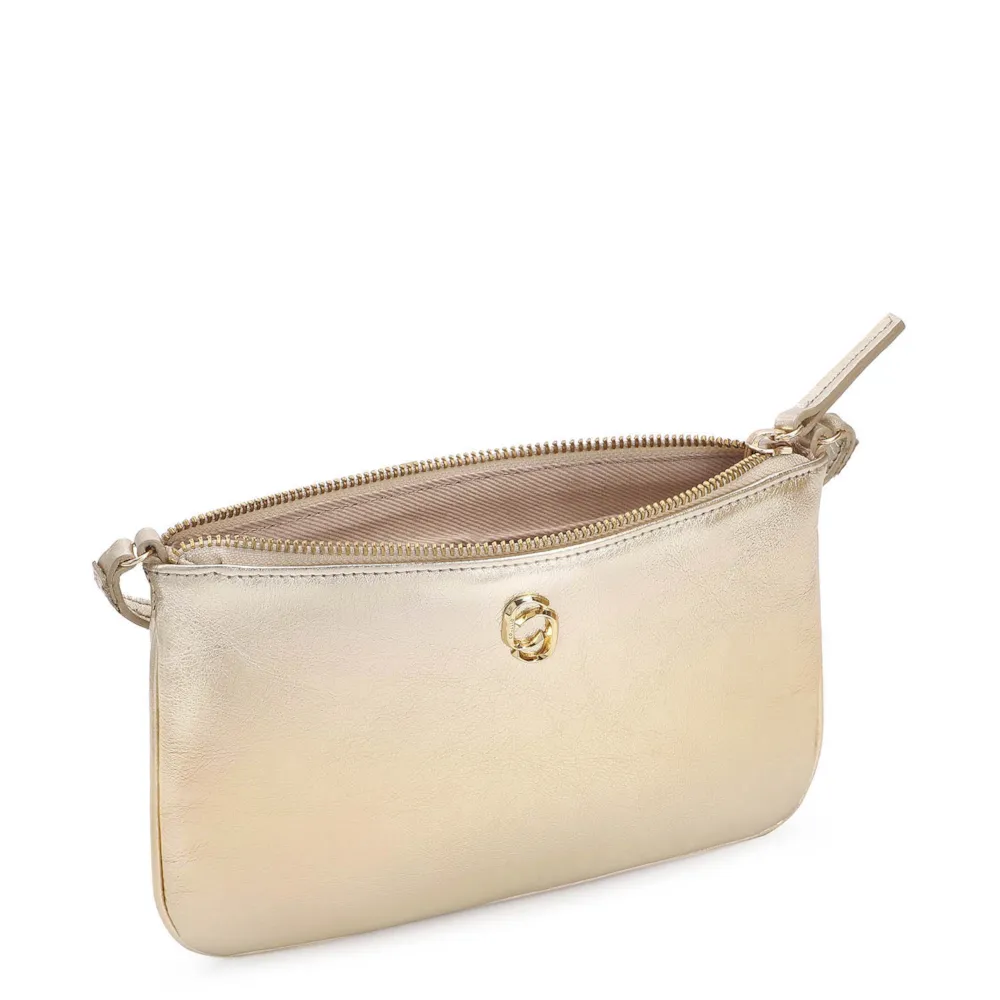 Bolsa Transversal Couro Dourado - imagem 4